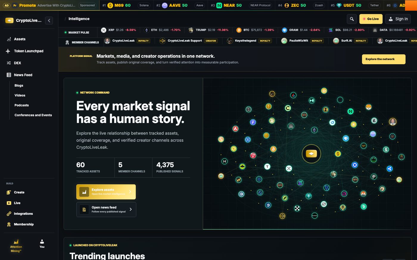 CryptoLiveLeak.org interface